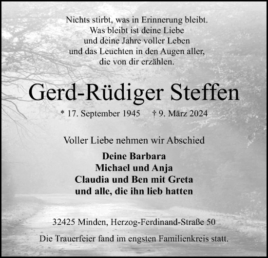 Anzeige von Gerd-Rüdiger Steffen von 4401
