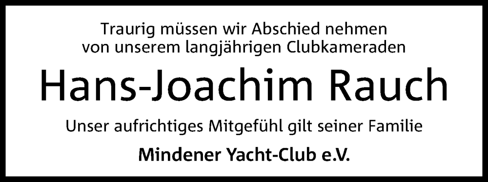  Traueranzeige für Hans-Joachim Rauch vom 09.03.2024 aus 4401