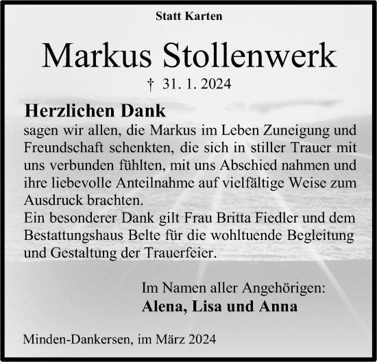 Anzeige von Markus Stollenwerk von 4401