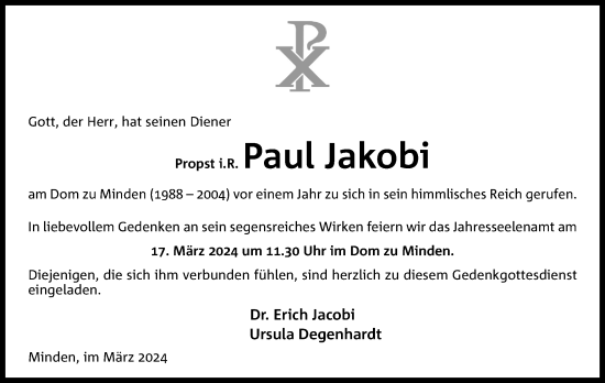 Anzeige von Paul Jakobi von 4401