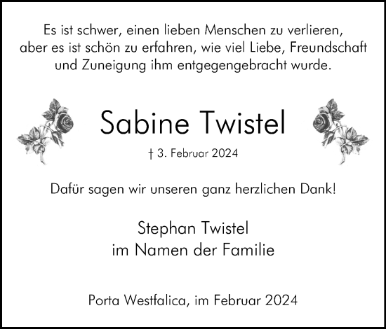 Anzeige von Sabine Twistel von 4401