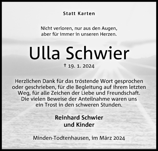 Anzeige von Ulla Schwier von 4401