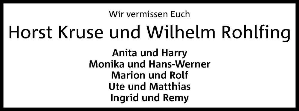  Traueranzeige für Wilhelm Rohlfing vom 23.03.2024 aus 4401