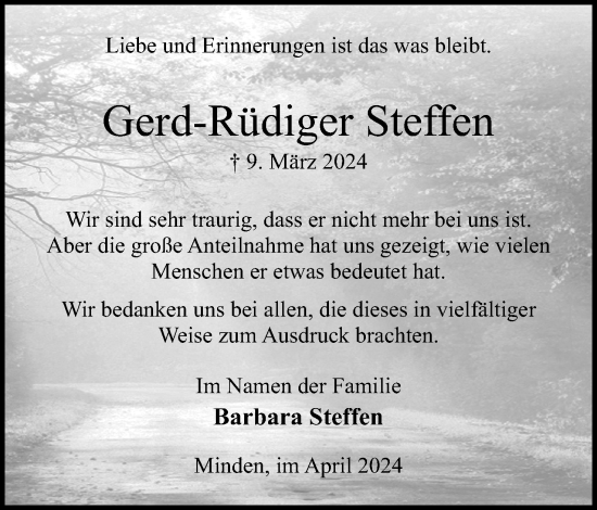 Anzeige von Gerd-Rüdiger Steffen von 4401