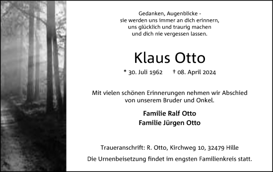 Anzeige von Klaus Otto von 4401