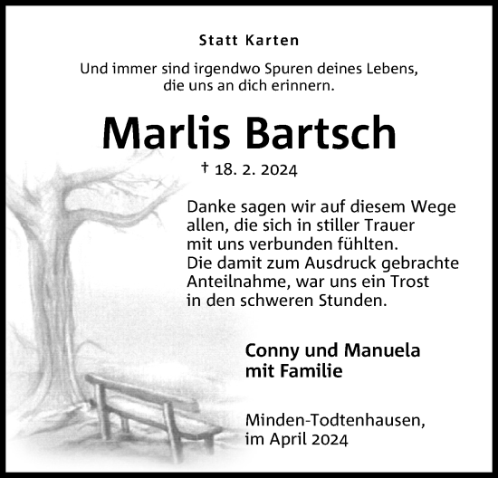 Anzeige von Marlis Bartsch von 4401