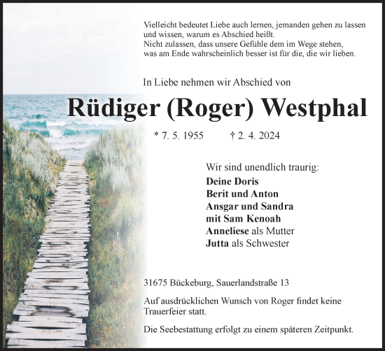 Anzeige von Rüdiger Westphal von 4401