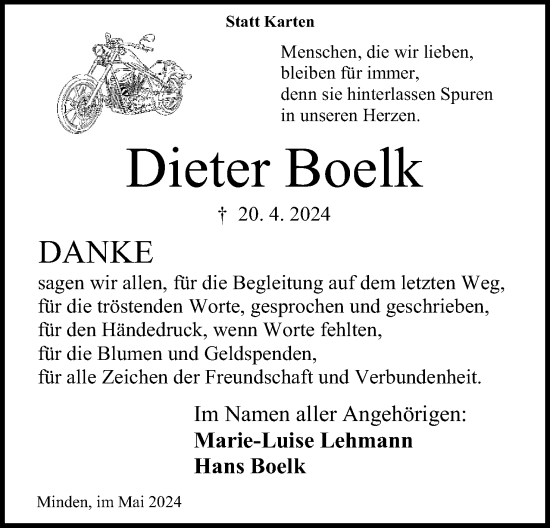 Anzeige von Dieter Boelk von 4401