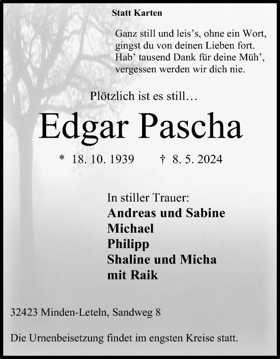 Anzeige von Edgar Pascha von 4401