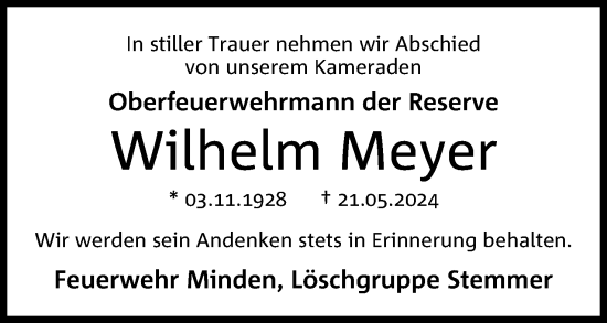 Anzeige von Wilhelm Meyer von 4401
