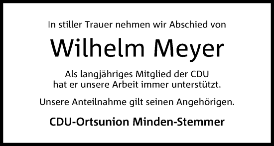 Anzeige von Wilhelm Meyer von 4401