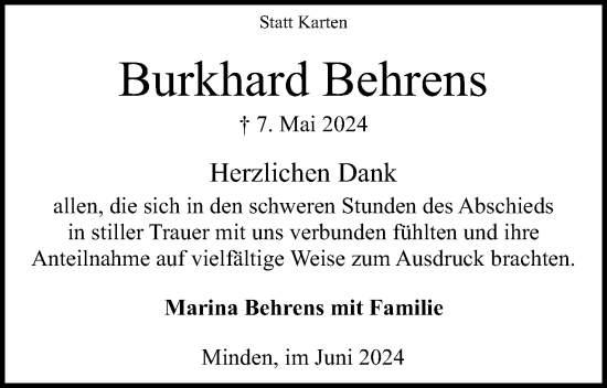 Anzeige von Burkhard Behrens von 4401