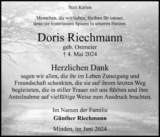 Anzeige von Doris Riechmann von 4401