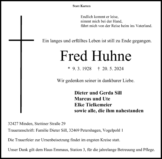 Anzeige von Fred Huhne von 4401