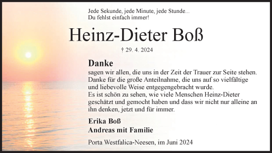 Anzeige von Heinz-Dieter Boß von 4401