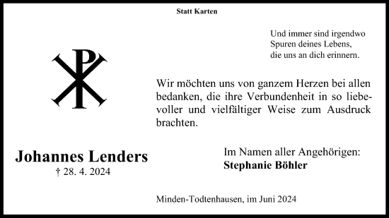 Anzeige von Johannes Lenders von 4401