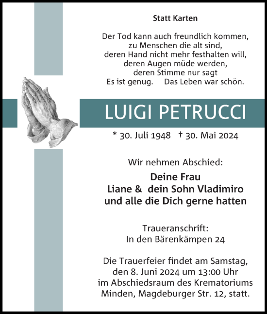 Anzeige von Luigi Petrucci von 4401