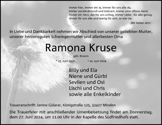 Anzeige von Ramona Kruse von 4401