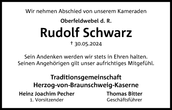 Anzeige von Rudolf Schwarz von 4401