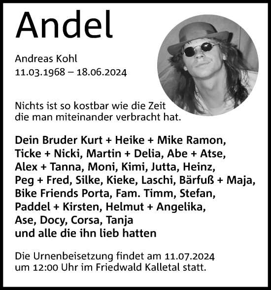 Anzeige von Andreas Kohl von 4401