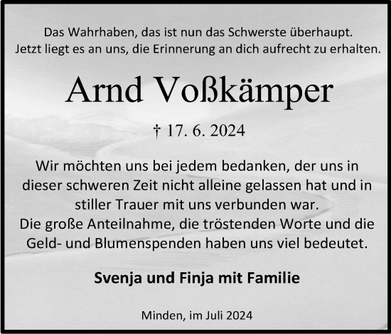 Anzeige von Arnd Voßkämper von 4401