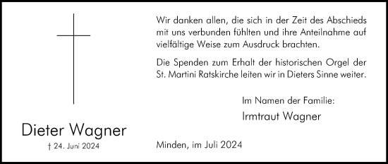 Anzeige von Dieter Wagner von 4401