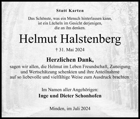 Anzeige von Helmut Halstenberg von 4401