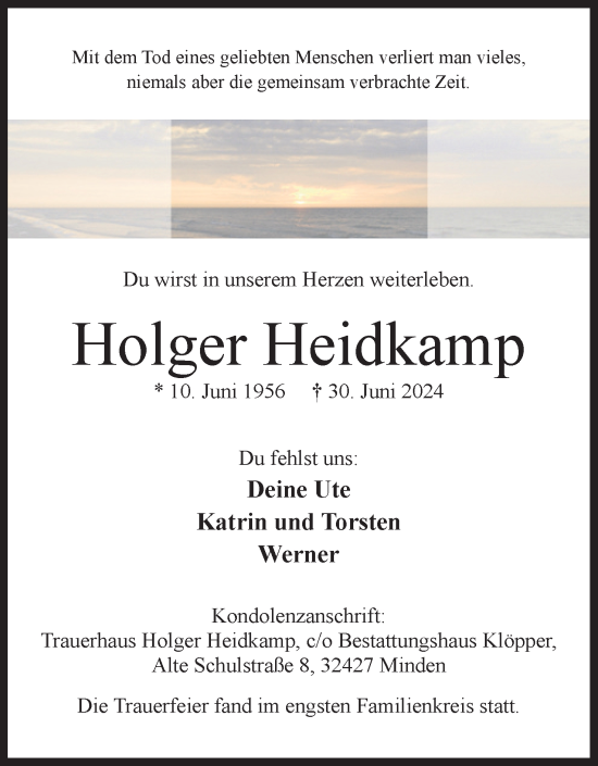 Anzeige von Holger Heidkamp von 4401