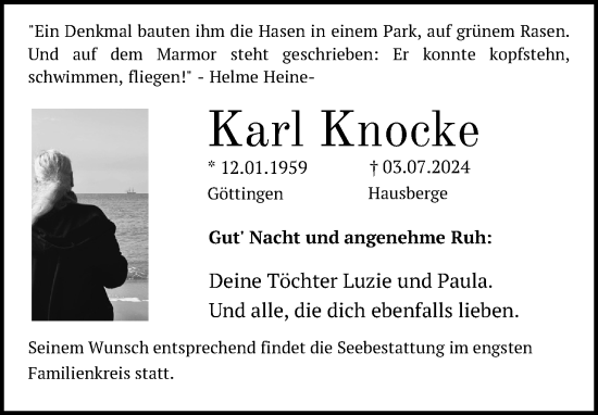 Anzeige von Karl Knocke von 4401