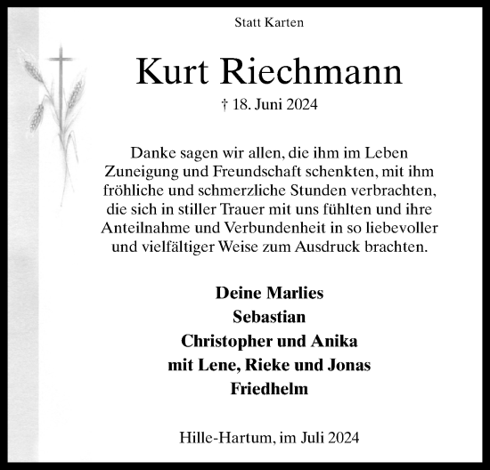 Anzeige von Kurt Riechmann von 4401