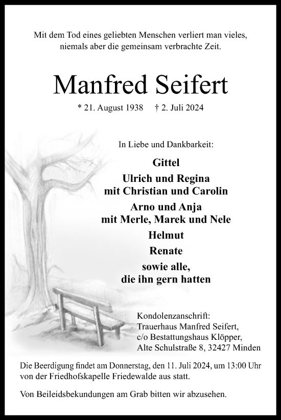 Anzeige von Manfred Seifert von 4401