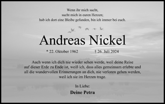 Anzeige von Andreas Nickel von 4401