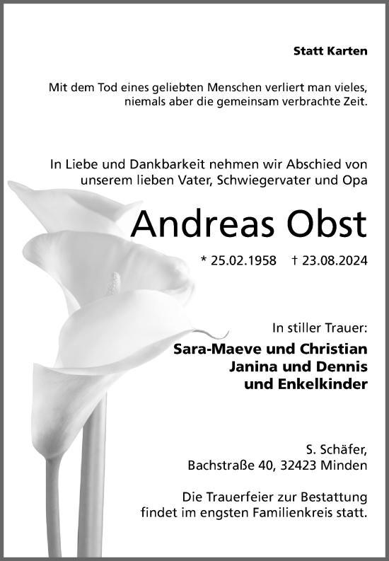 Anzeige von Andreas Obst von 4401