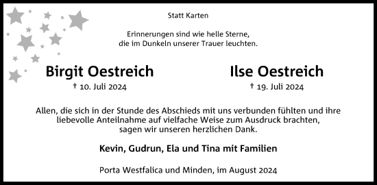 Anzeige von Ilse Oestreich von 4401