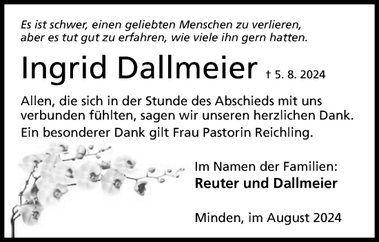 Anzeige von Ingrid Dallmeier von 4401