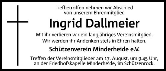 Anzeige von Ingrid Dallmeier von 4401