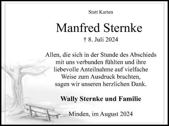 Anzeige von Manfred Sternke von 4401