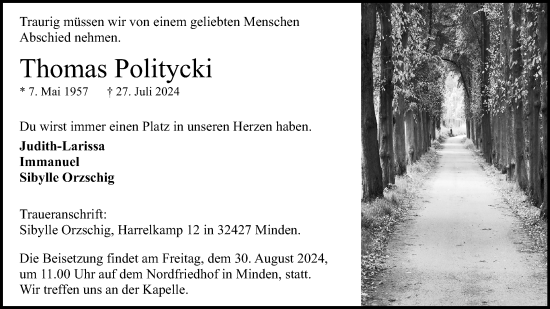 Anzeige von Thomas Politycki von 4401