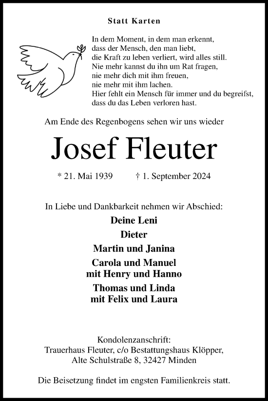 Anzeige von Josef Fleuter von 4401