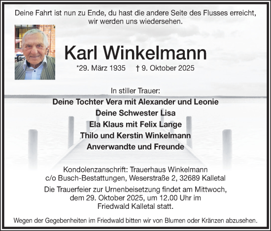 Anzeige von Karl Winkelmann von Mindener Tageblatt