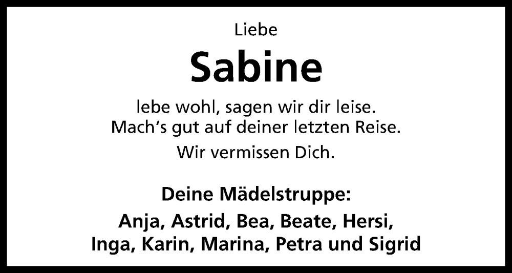  Traueranzeige für Sabine Nolte vom 11.10.2025 aus Mindener Tageblatt