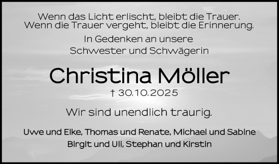 Anzeige von Christina Möller von Mindener Tageblatt