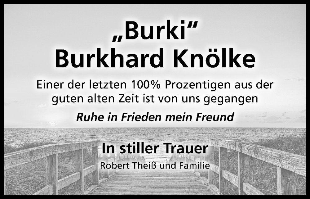  Traueranzeige für Burkhard Knölke vom 03.12.2025 aus Mindener Tageblatt