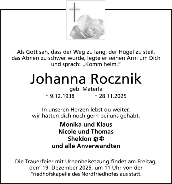 Anzeige von Johanna Rocznik von Mindener Tageblatt