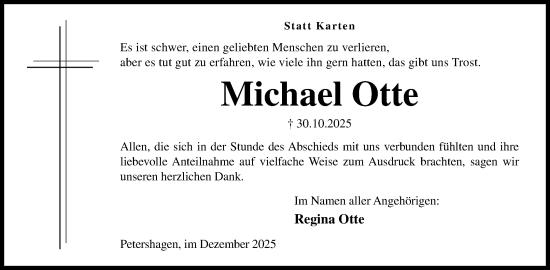 Anzeige von Michael Otte von Mindener Tageblatt