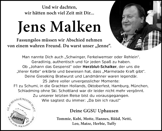 Anzeige von Jens Malken von 4401