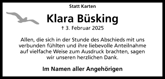 Anzeige von Klara Büsking von 4401