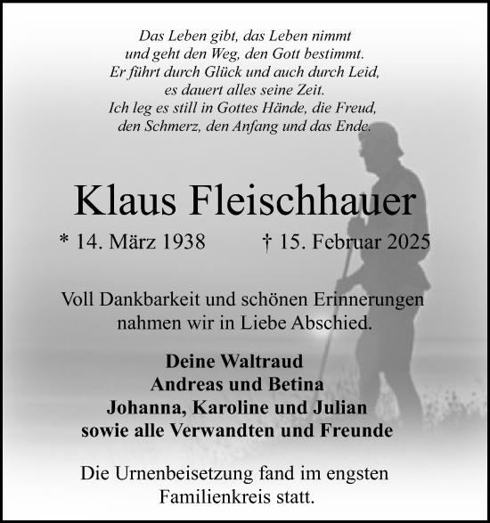 Anzeige von Klaus Fleischhauer von 4401