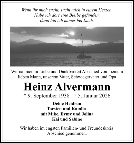 Anzeige von Heinz Alvermann von Mindener Tageblatt