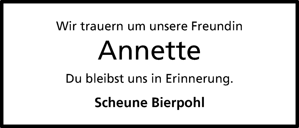  Traueranzeige für Annette Fuchs vom 14.02.2026 aus Mindener Tageblatt